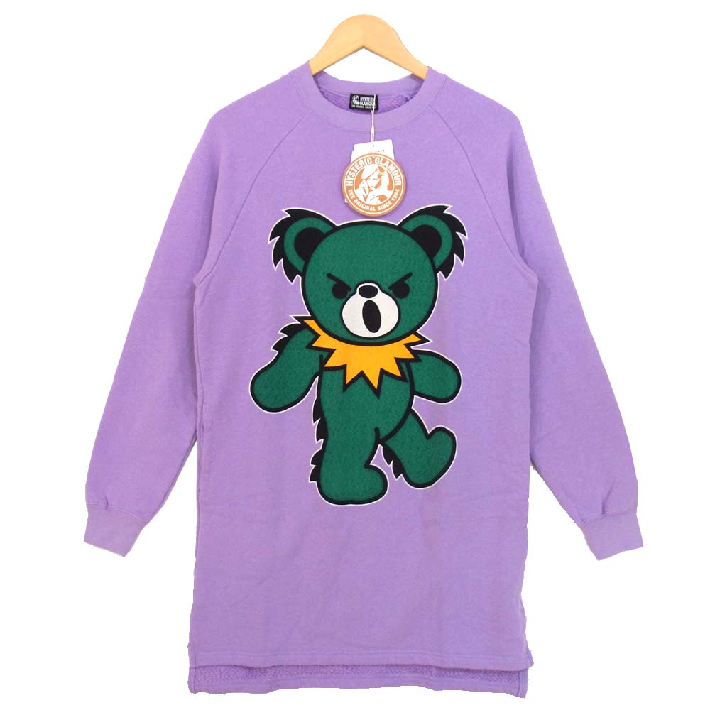 HYSTERIC GLAMOUR ヒステリックグラマー 20AW 01203CO02 BIG DEAD スウェット ワンピース パープル系 FREE【新古品】【未使用】【中古】