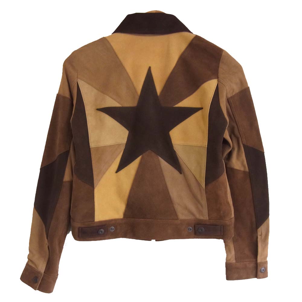 HYSTERIC GLAMOUR ヒステリックグラマー 05203LB01 HYSTERICS ラム スエード パッチワーク ブルゾン ベージュ×ブラウン S【新古品】【未使用】【中古】