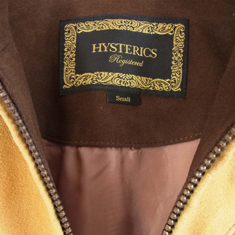 HYSTERIC GLAMOUR ヒステリックグラマー 05203LB01 HYSTERICS ラム スエード パッチワーク ブルゾン ベージュ×ブラウン S【新古品】【未使用】【中古】