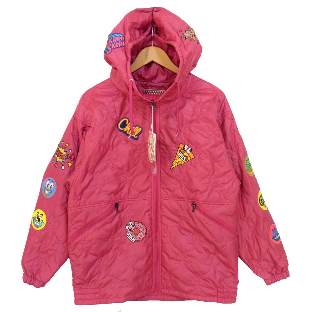 HYSTERIC GLAMOUR ヒステリックグラマー 001203AB01 COMIC アップリケ フーデッド ブルゾン ピンク系 FREE【新古品】【未使用】【中古】