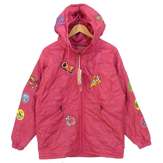 HYSTERIC GLAMOUR ヒステリックグラマー 001203AB01 COMIC アップリケ フーデッド ブルゾン ピンク系 FREE【新古品】【未使用】【中古】