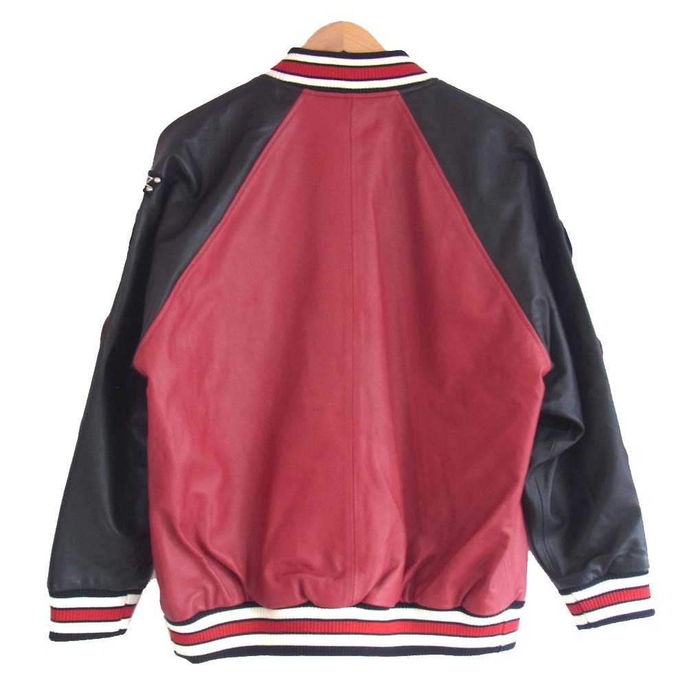 HYSTERIC GLAMOUR ヒステリックグラマー 20AW 01203LB01 ラムレザー オーバーサイズ スタジャン 赤×黒 F【新古品】【未使用】【中古】