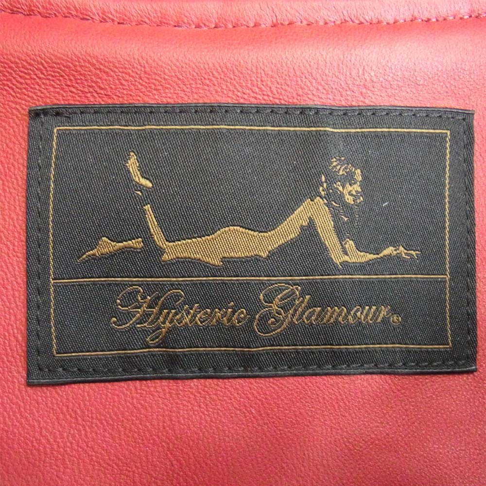 HYSTERIC GLAMOUR ヒステリックグラマー 20AW 01203LB01 ラムレザー オーバーサイズ スタジャン 赤×黒 F【新古品】【未使用】【中古】