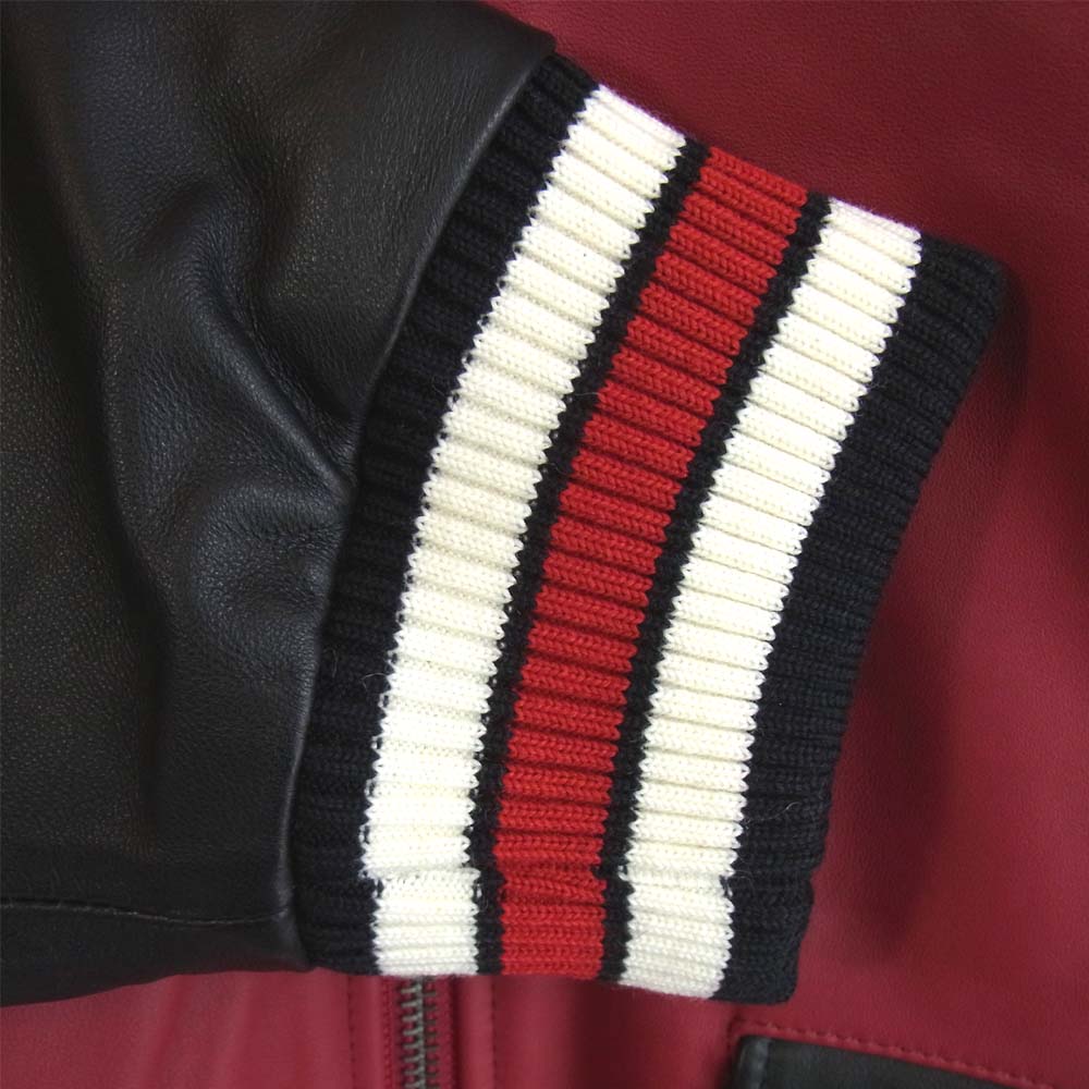 HYSTERIC GLAMOUR ヒステリックグラマー 20AW 01203LB01 ラムレザー オーバーサイズ スタジャン 赤×黒 F【新古品】【未使用】【中古】