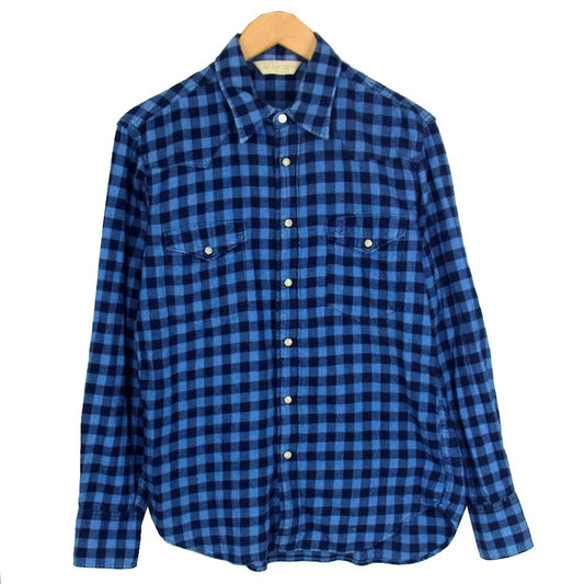The Stylist Japan ザスタイリストジャパン ブロックチェック ボタンダウン 長袖シャツ ブルー系 L【中古】