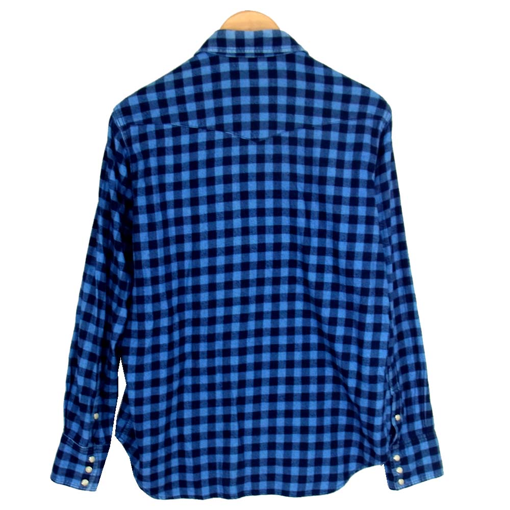 The Stylist Japan ザスタイリストジャパン ブロックチェック ボタンダウン 長袖シャツ ブルー系 L【中古】