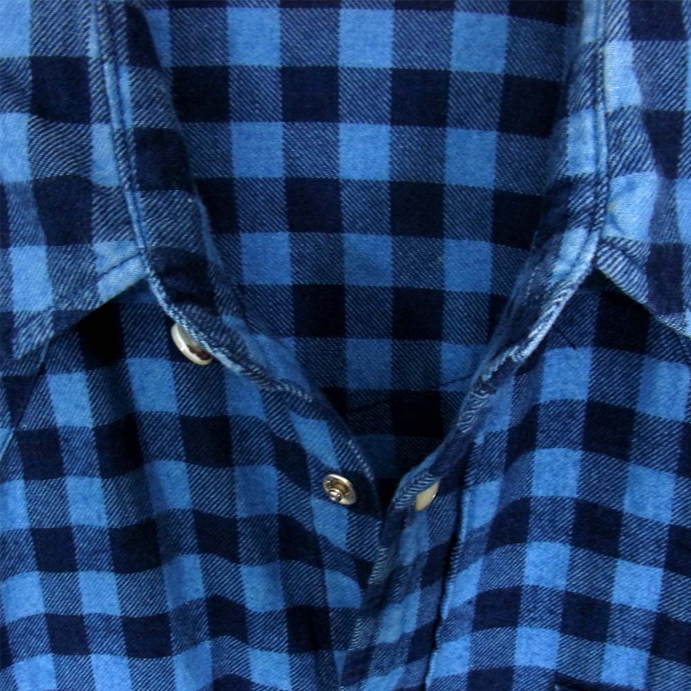 The Stylist Japan ザスタイリストジャパン ブロックチェック ボタンダウン 長袖シャツ ブルー系 L【中古】