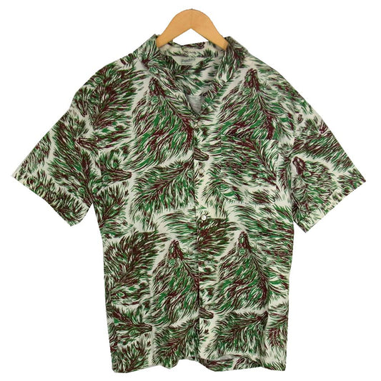 TENDERLOIN テンダーロイン T-RAYON SHT WOLF レーヨン ウルフ 半袖シャツ グリーン系 S【中古】