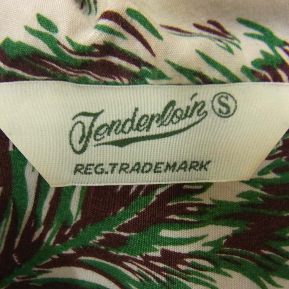 TENDERLOIN テンダーロイン T-RAYON SHT WOLF レーヨン ウルフ 半袖シャツ グリーン系 S【中古】