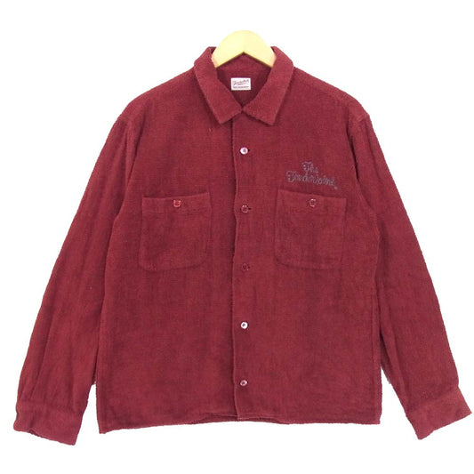 TENDERLOIN テンダーロイン T-PILE SHT 本店限定 パイル地 長袖シャツ エンジ系 M【中古】