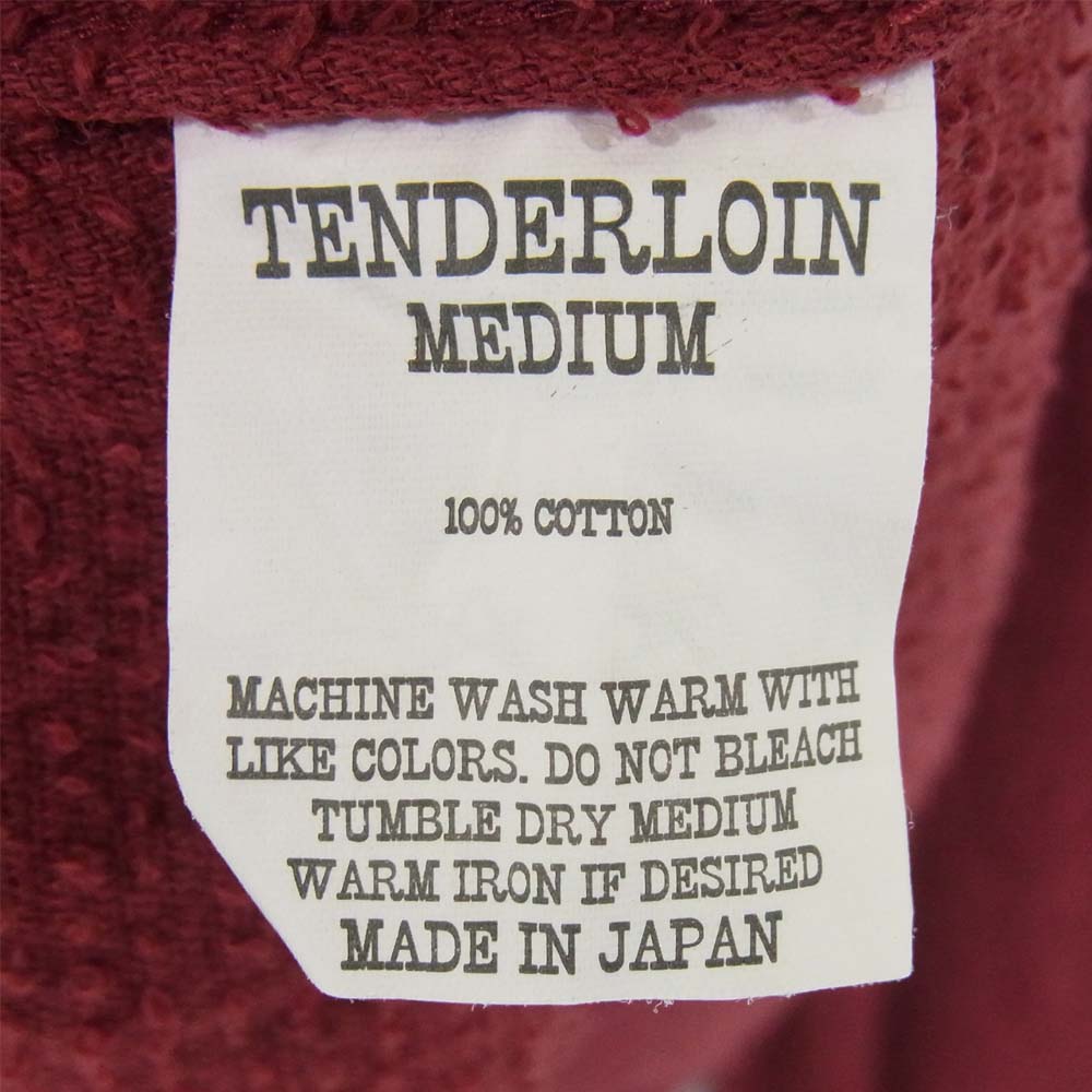 TENDERLOIN テンダーロイン T-PILE SHT 本店限定 パイル地 長袖シャツ エンジ系 M【中古】