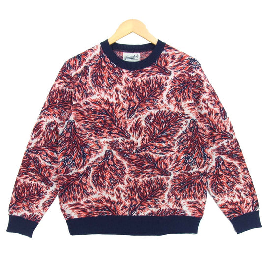 TENDERLOIN テンダーロイン T-SWEATER WOLF ウルフ 総柄 ニット レッド系 S【中古】