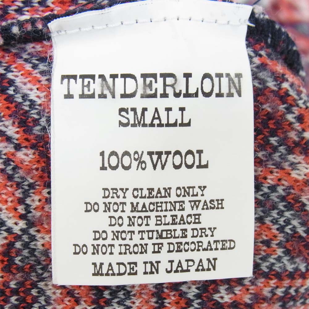 TENDERLOIN テンダーロイン T-SWEATER WOLF ウルフ 総柄 ニット レッド系 S【中古】