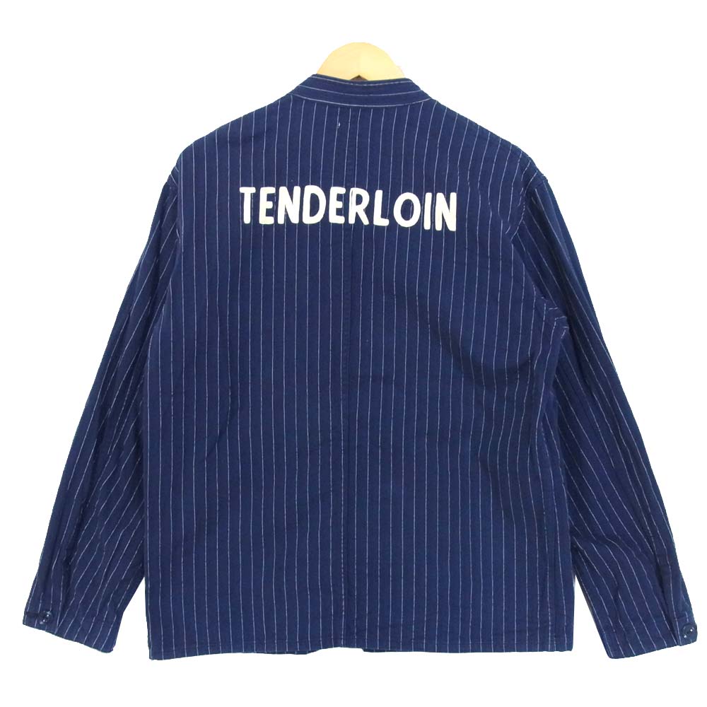 TENDERLOIN テンダーロイン T-BEST COVERALL SO ストライプ カバーオール ジャケット ネイビー系 S【中古】