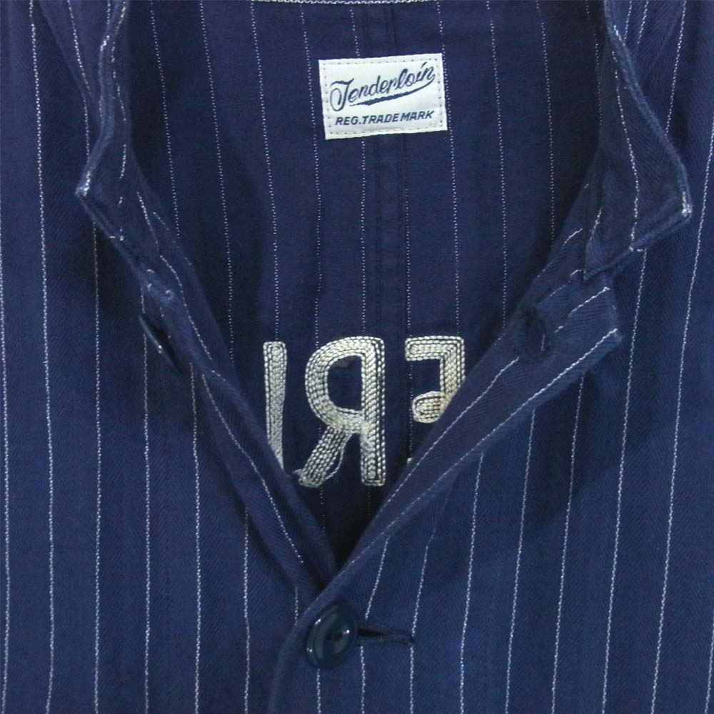 TENDERLOIN テンダーロイン T-BEST COVERALL SO ストライプ カバーオール ジャケット ネイビー系 S【中古】