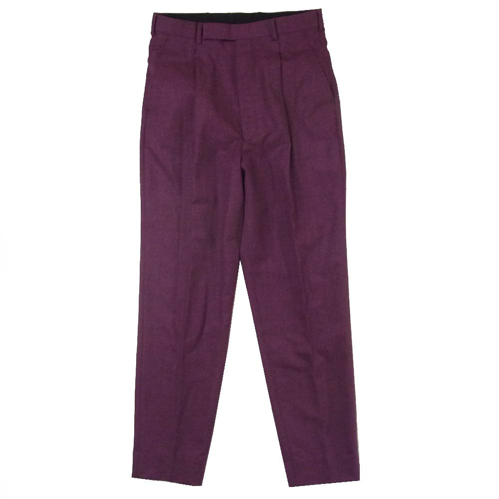 JOHN LAWRENCE SULLIVAN ジョンローレンスサリバン 2A005-0120-002 MERANGE WOOL TUCKED TROUSERS メランジウール タックトラウザー パンツ パープル系 44【美品】【中古】