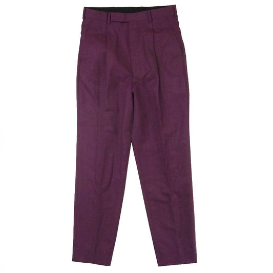 JOHN LAWRENCE SULLIVAN ジョンローレンスサリバン 2A005-0120-002 MERANGE WOOL TUCKED TROUSERS メランジウール タックトラウザー パンツ パープル系 44【美品】【中古】
