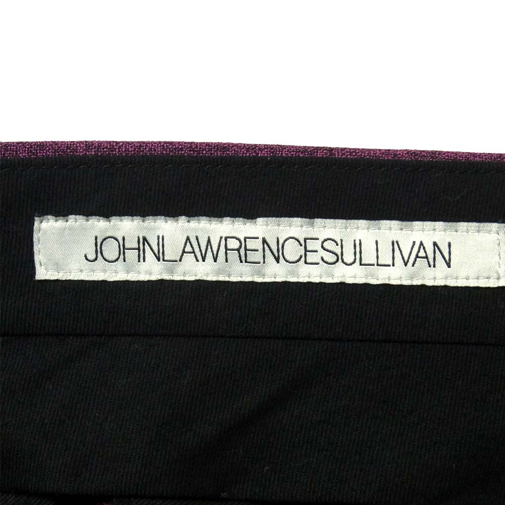 JOHN LAWRENCE SULLIVAN ジョンローレンスサリバン 2A005-0120-002 MERANGE WOOL TUCKED TROUSERS メランジウール タックトラウザー パンツ パープル系 44【美品】【中古】