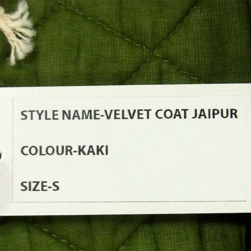 ヴィドヴァンスター VELVET COAT JAIPUR ベルベット キルティング ジャケット カーキ系 S【新古品】【未使用】【中古】