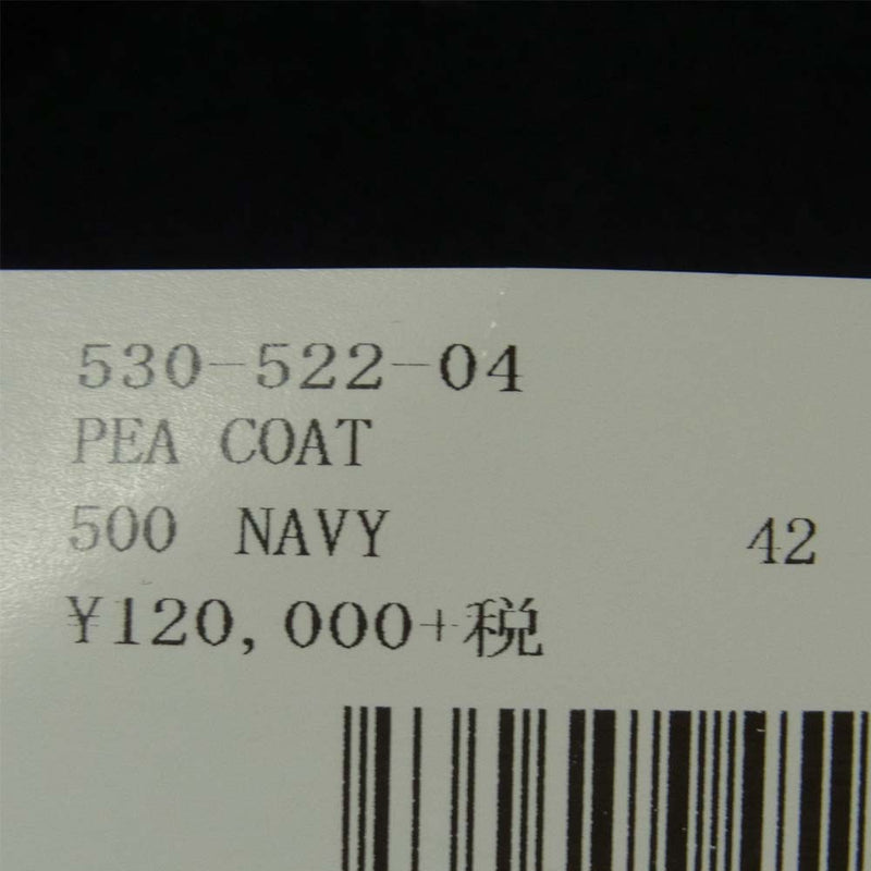 アナトミカ 19AW 530-522-04 Pea Coat Pコート ウール 日本製 ネイビー系 42【新古品】【未使用】【中古】