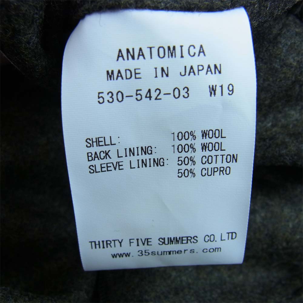 アナトミカ 530-542-03 SINGLE RAGLAN VII LODEN シングル ラグラン ローデン コート OLIVE 44【新古品】【未使用】【中古】