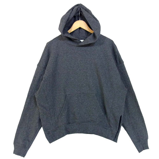 ミニマル コットン プルオーバー パーカー チャコール系 M【中古】