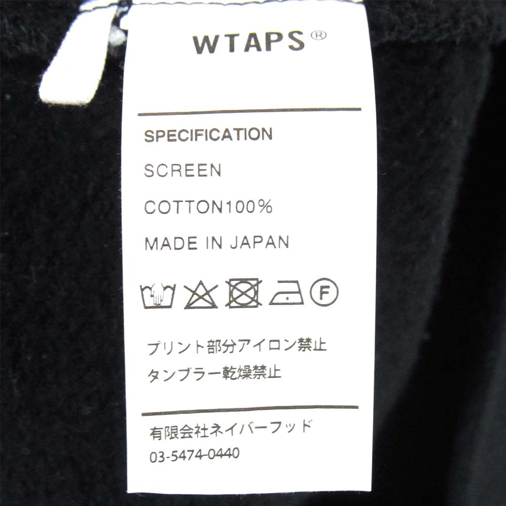 WTAPS ダブルタップス 18AW SCREEN CREW NECK SWEATSHIRT バックプリント 裏起毛 スウェット ブラック系【中古】