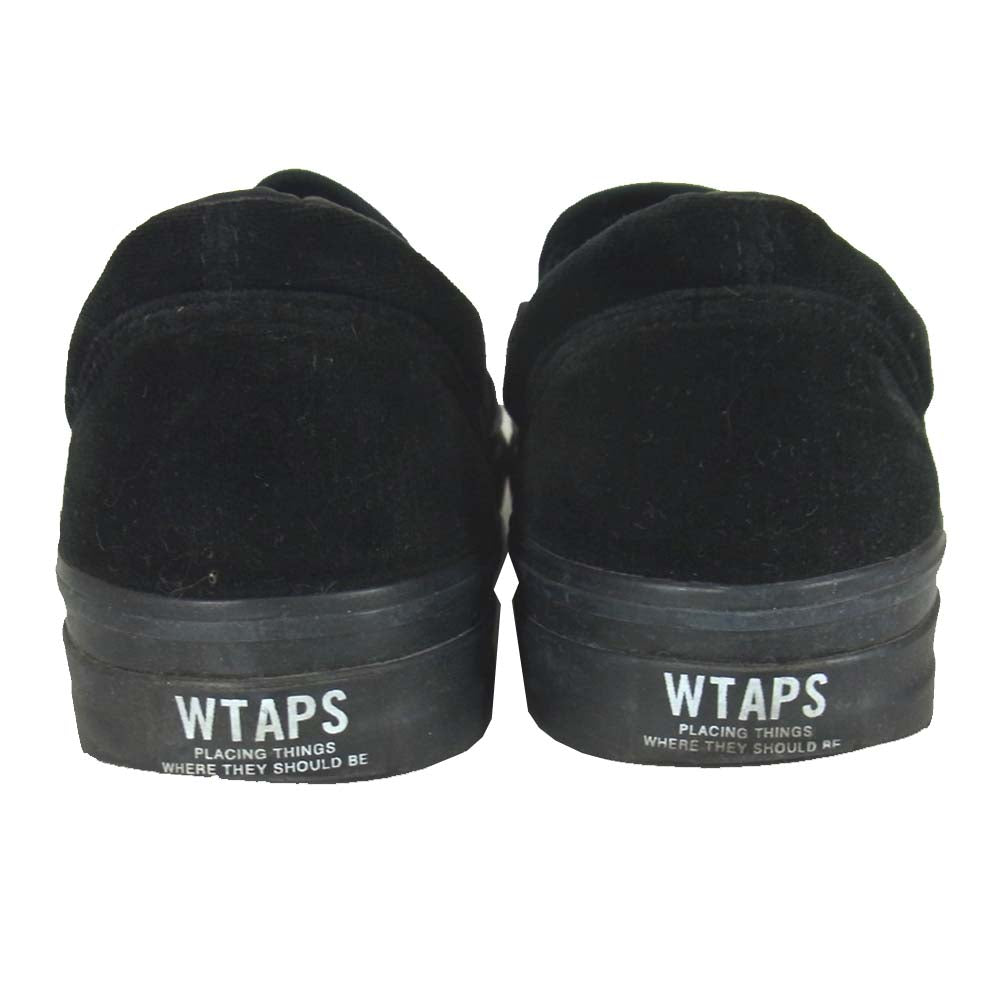 WTAPS ダブルタップス 151MSDT-FW03 SHOES COTTON VELVETEEN SLIP ON ベロア スリッポン  ブラック系 25cm程度【中古】