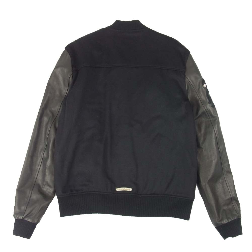 CHROME HEARTS クロムハーツ（原本無） LETTERMAN レターマン クロスボール レザー カシミヤ スタジャン ブラック系 M【美品】【中古】