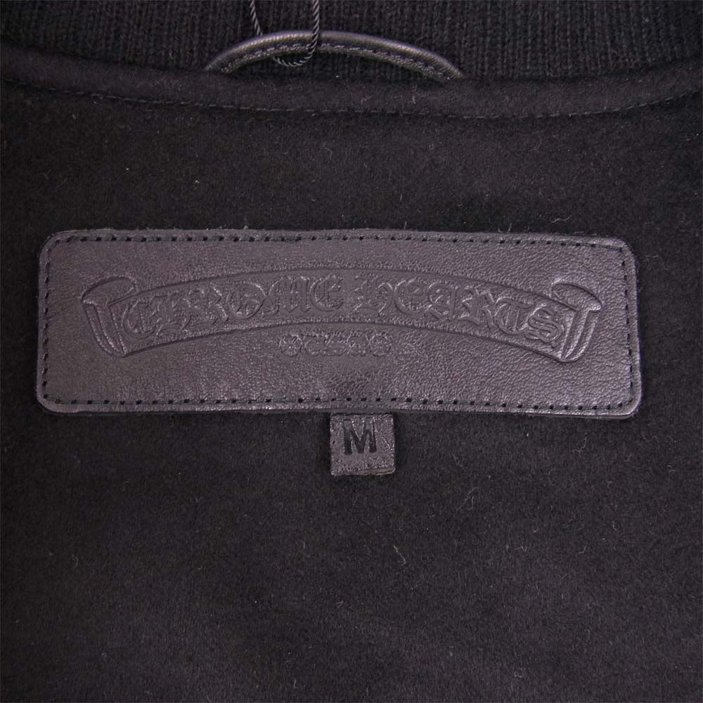 CHROME HEARTS クロムハーツ（原本無） LETTERMAN レターマン クロスボール レザー カシミヤ スタジャン ブラック系 M【美品】【中古】