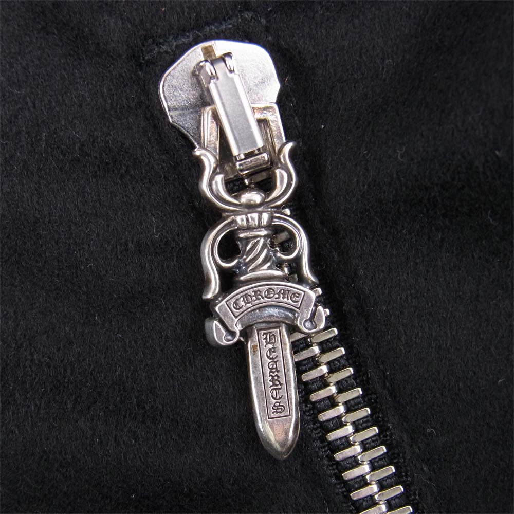 CHROME HEARTS クロムハーツ（原本無） LETTERMAN レターマン クロスボール レザー カシミヤ スタジャン ブラック系 M【美品】【中古】