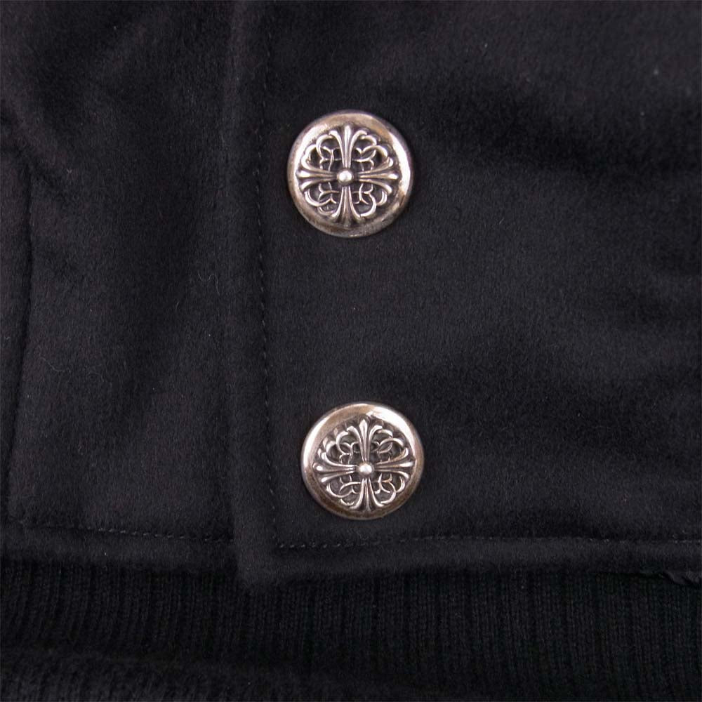CHROME HEARTS クロムハーツ（原本無） LETTERMAN レターマン クロスボール レザー カシミヤ スタジャン ブラック系 M【美品】【中古】