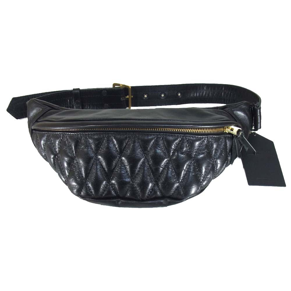 KADOYA カドヤ WASTE BAG-PTD レザー ウエスト バッグ ブラック系 L/LL【極上美品】【中古】