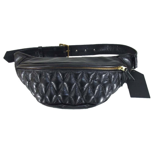 KADOYA カドヤ WASTE BAG-PTD レザー ウエスト バッグ ブラック系 L/LL【極上美品】【中古】