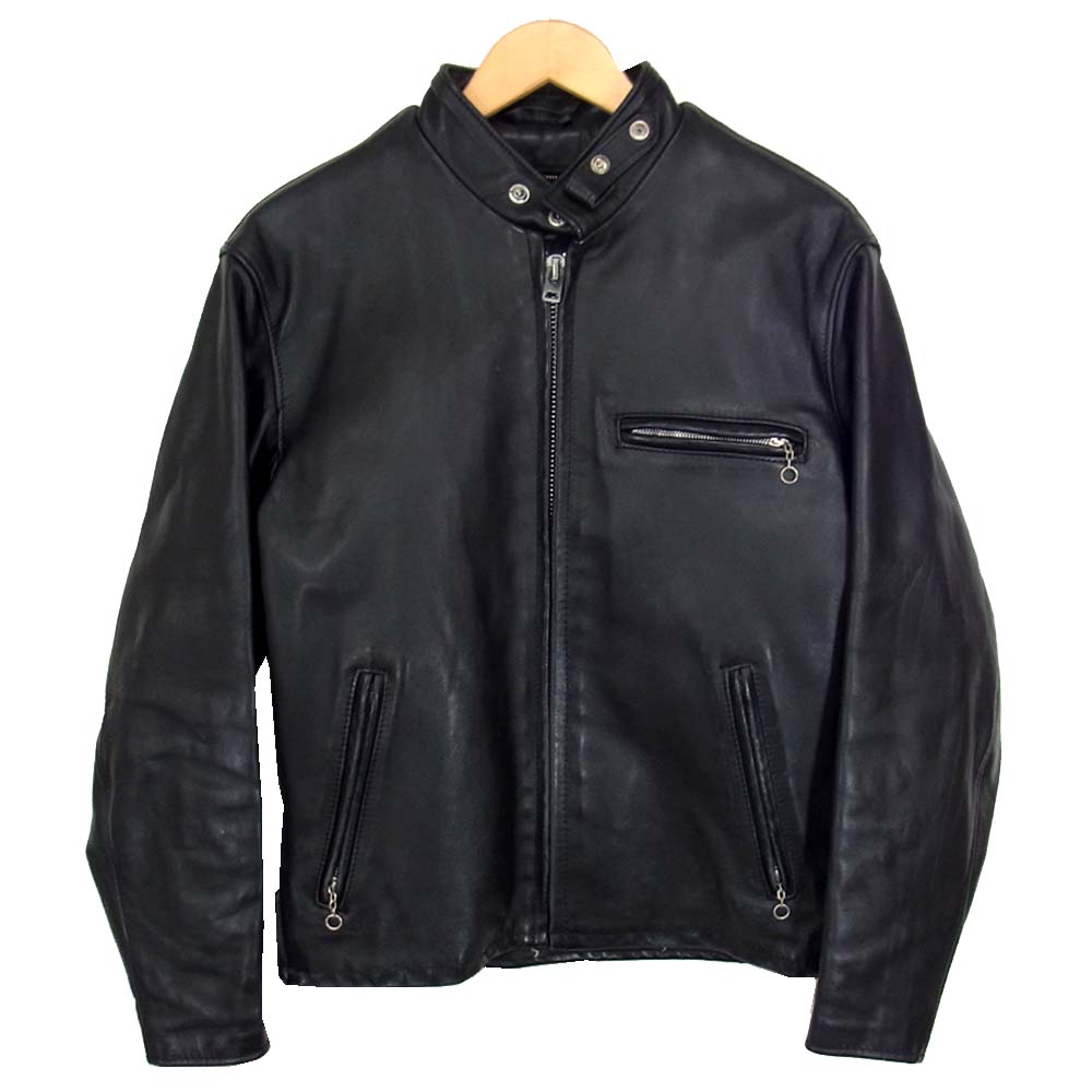 schott ショット シングル ライダース ライナー付き ブラック系 38【中古】