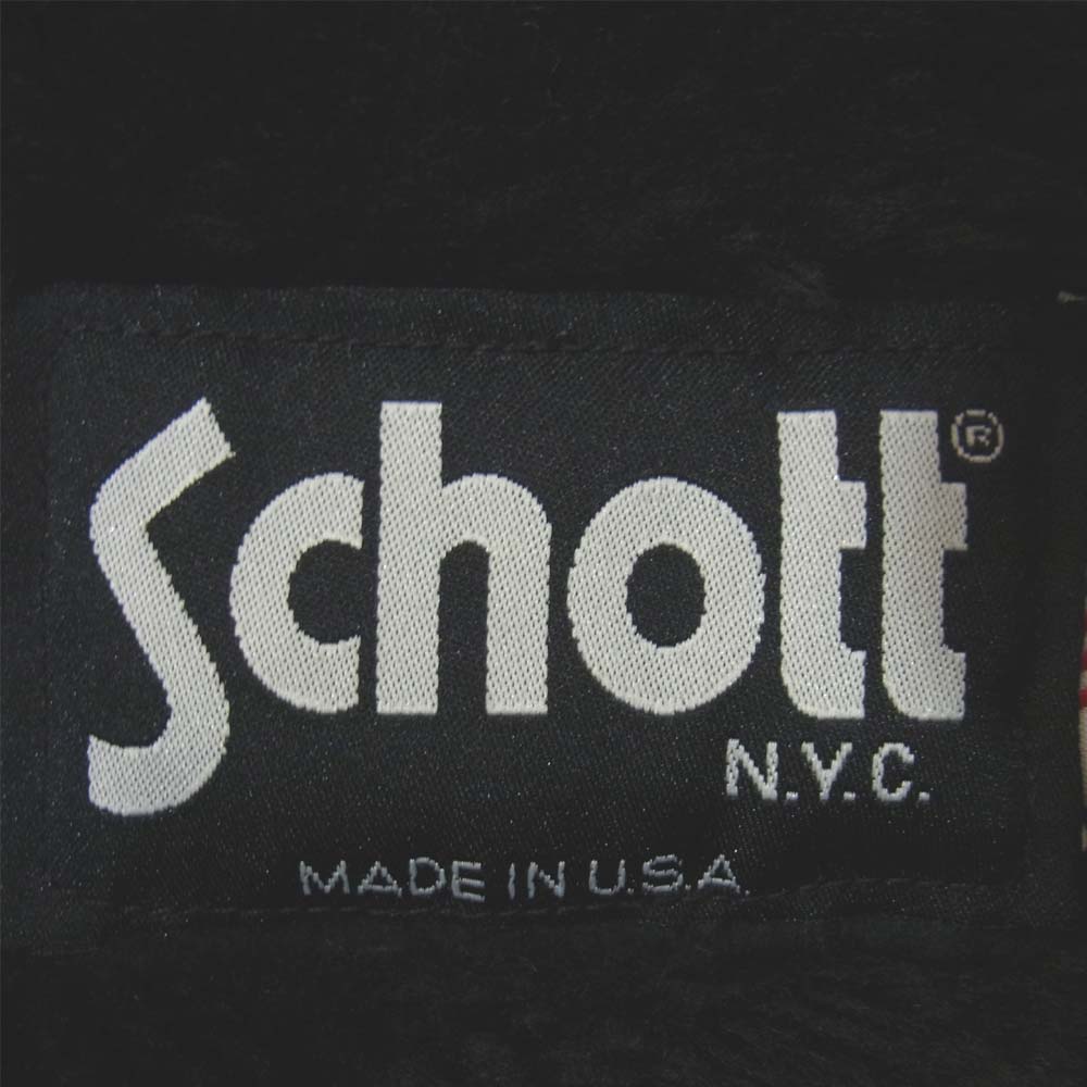 schott ショット シングル ライダース ライナー付き ブラック系 38【中古】
