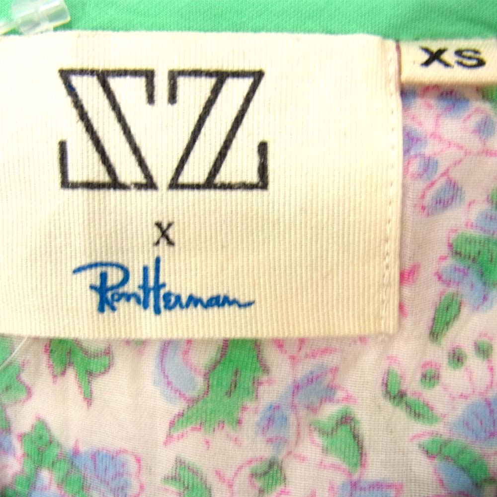 Ron Herman ロンハーマン × SZ BLOCKPRINTS エスゼット ブロックプリント シルク ジョセフ ドレス ワンピース ライトブルー系 XS【新古品】【未使用】【中古】