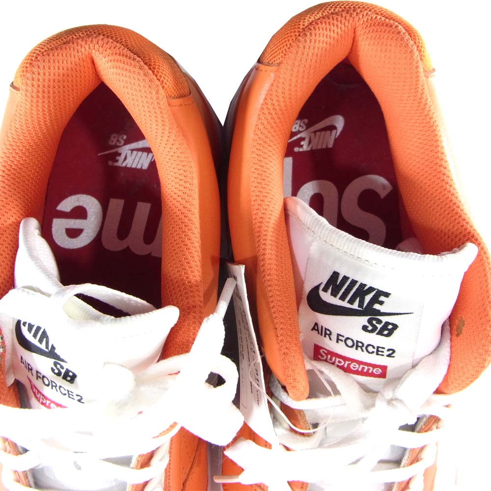 NIKE SB ナイキエスビー AA0871-818 ×Sureme シュプリーム エアフォース スニーカー ESスタンプ有 オレンジ系 27cm【中古】
