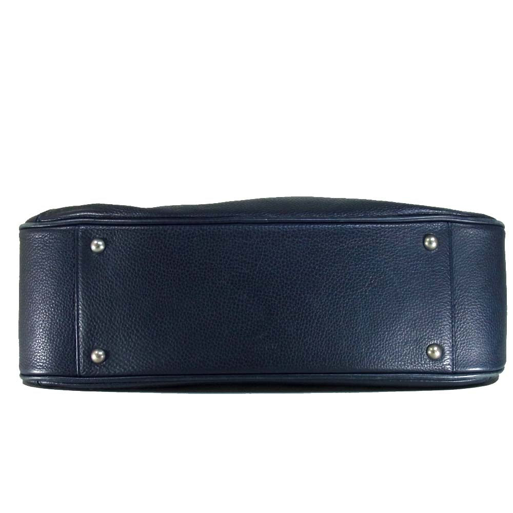 PELLE MORBIDA ペッレモルビダ エディターズバッグ シュリンクレザー 2WAY ショルダー バッグ ダークネイビー系【中古】