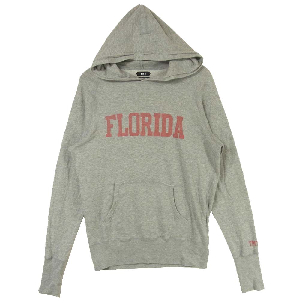 TMT ティーエムティー TSW-S19SP04 GAZE MINI FRENCH TERRY PULLOVER HOODIE FLORIDA ガーゼ 裏毛 フロリダ プリント パーカー グレー系 L【中古】