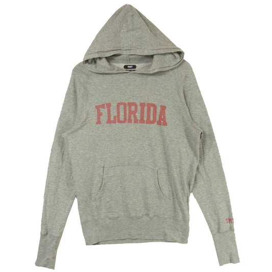 TMT ティーエムティー TSW-S19SP04 GAZE MINI FRENCH TERRY PULLOVER HOODIE FLORIDA ガーゼ 裏毛 フロリダ プリント パーカー グレー系 L【中古】