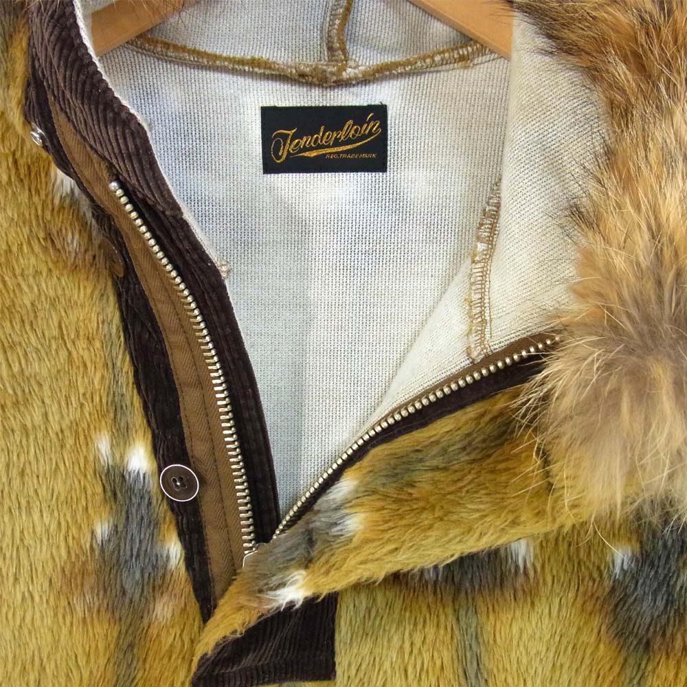 TENDERLOIN テンダーロイン T-D2 FOX ファー付 プルオーバー ボア ライトブラウン系 S【中古】