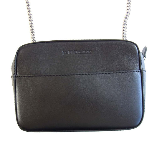 J&M Davidson ジェイアンドエムデヴィッドソン 1803N 7314 CHAIN PEBBLE MINI レザー チェーン ミニ ショルダー バッグ ブラック系【美品】【中古】