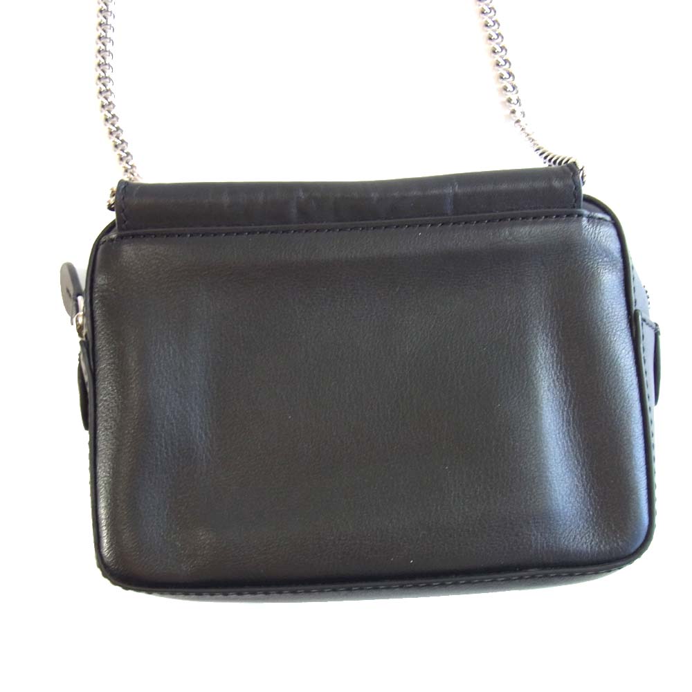 J&M Davidson ジェイアンドエムデヴィッドソン 1803N 7314 CHAIN PEBBLE MINI レザー チェーン ミニ ショルダー バッグ ブラック系【美品】【中古】