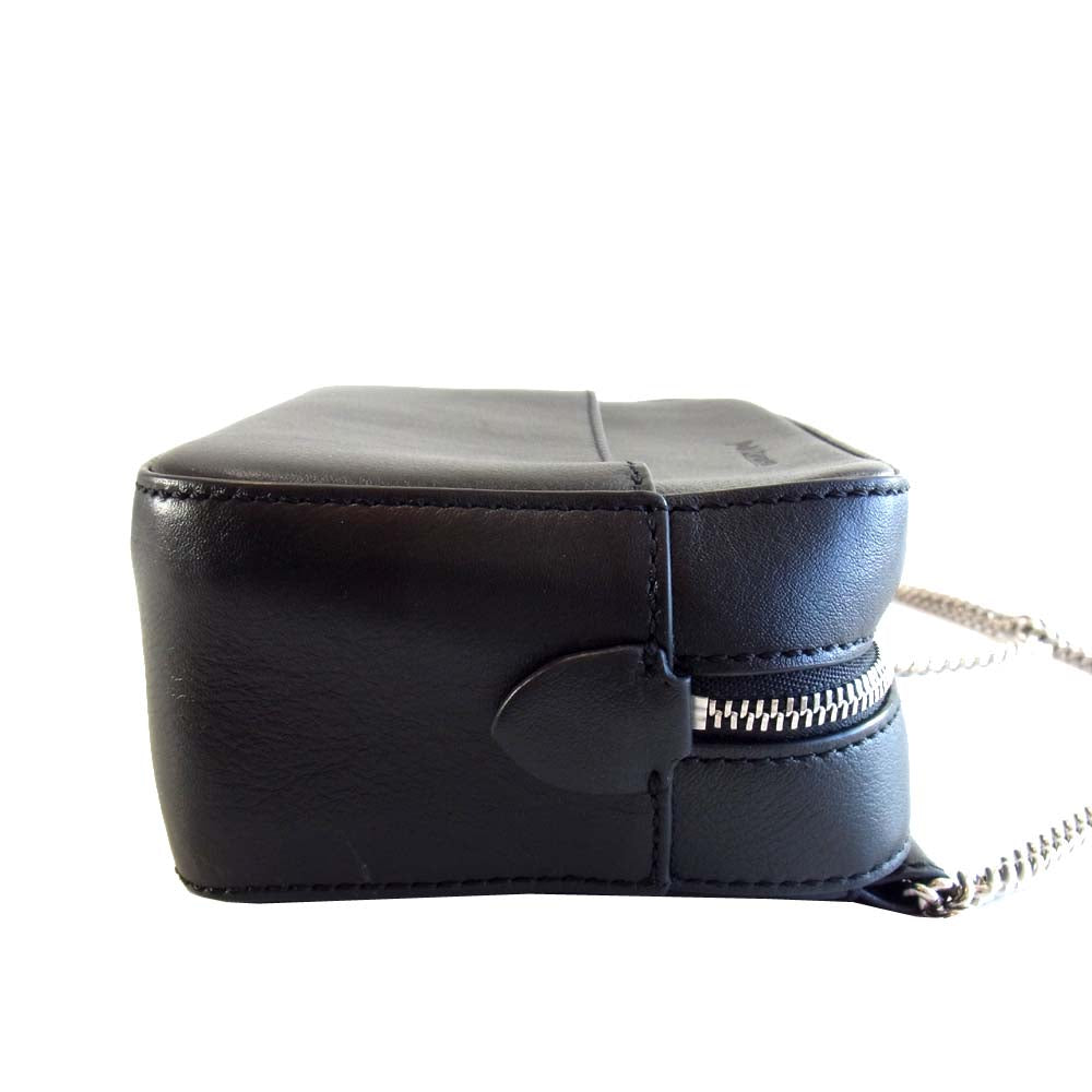 J&M Davidson ジェイアンドエムデヴィッドソン 1803N 7314 CHAIN PEBBLE MINI レザー チェーン ミニ ショルダー バッグ ブラック系【美品】【中古】