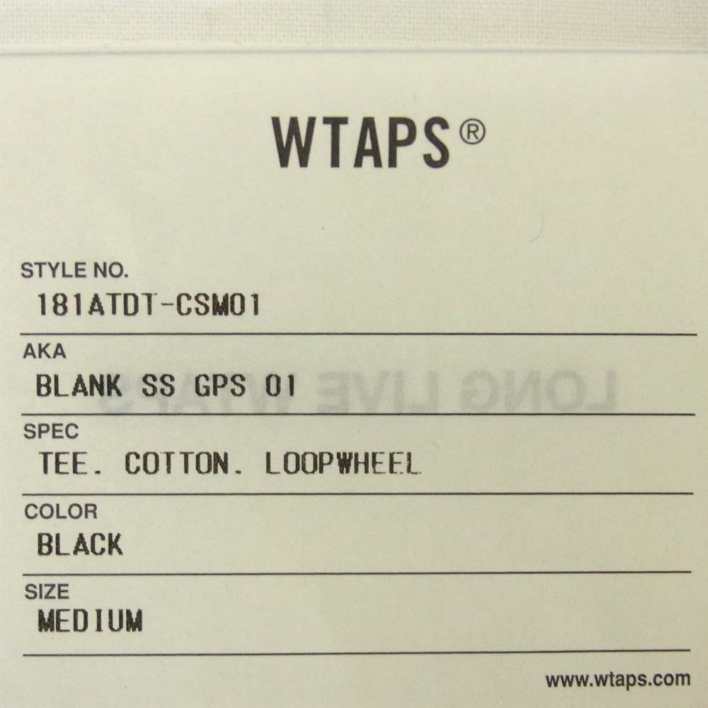 WTAPS ダブルタップス 18SS 181ATDT-CSM01 BLANK SS GPS01 ブランク 半袖 Tシャツ グレー系 M【極上美品】【中古】