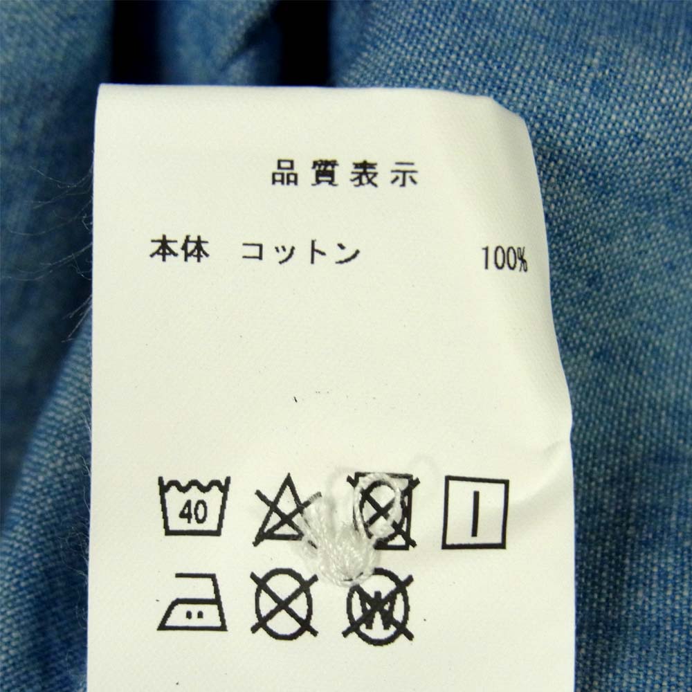 DESCENDANT ディセンダント 20SS 201WVDS-SHM03 VANNING CHAMBRAY SHIRT コットン シャンブレー 長袖シャツ インディゴブルー系 3【美品】【中古】