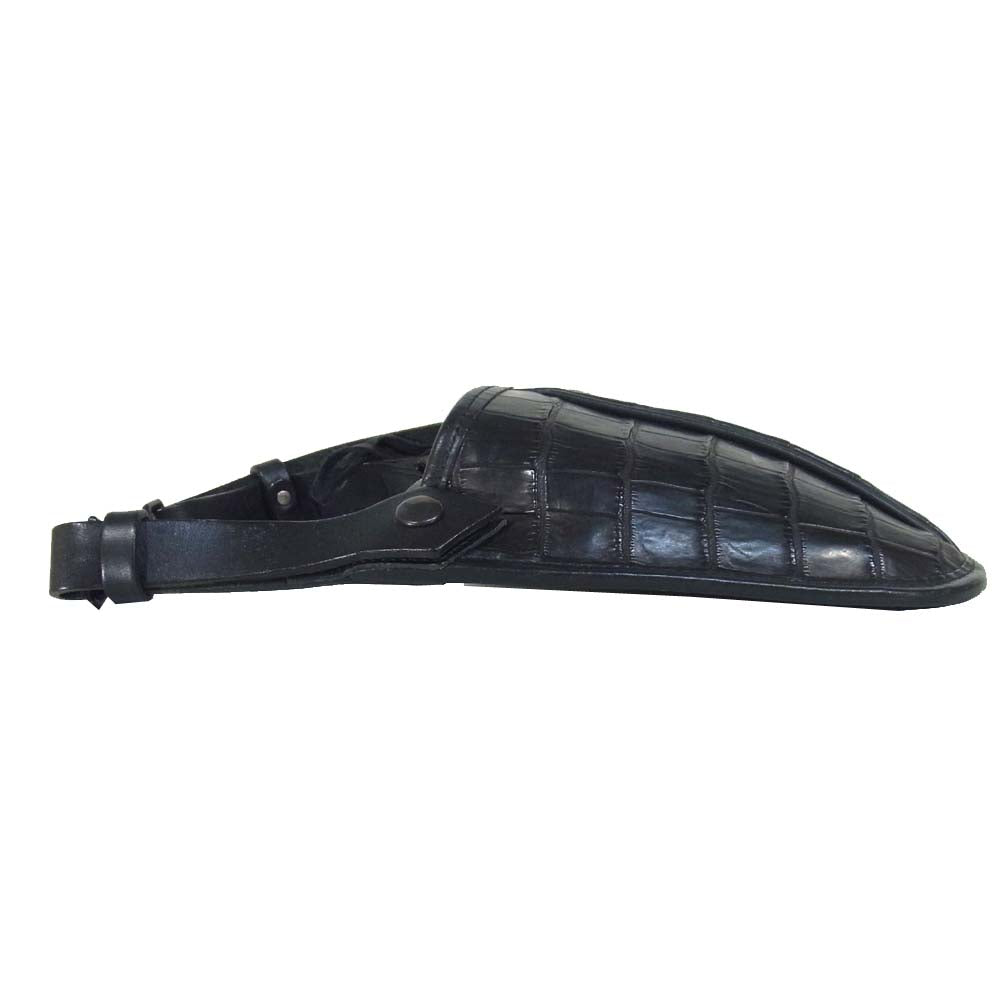 バックラッシュ ISAMU KATAYAMA オイルド クロコ レザー ハンド フック ヒップ バッグ ブラック系【中古】