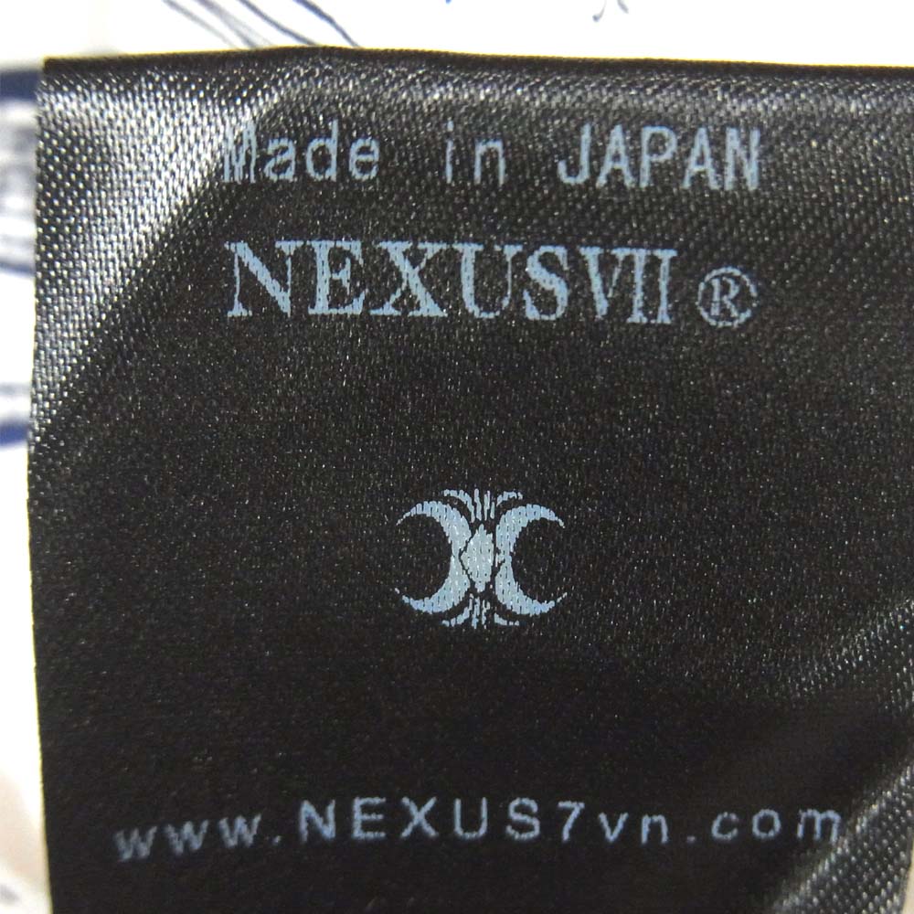 ネクサスセブン MRS-NBY-S07 総柄 半袖シャツ コットン 日本製 ホワイト系 46【極上美品】【中古】
