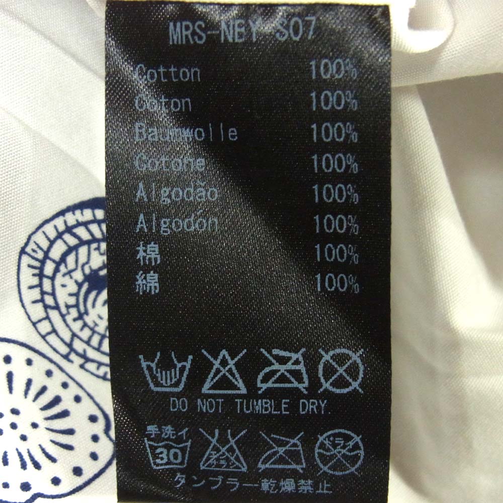 ネクサスセブン MRS-NBY-S07 総柄 半袖シャツ コットン 日本製 ホワイト系 46【極上美品】【中古】